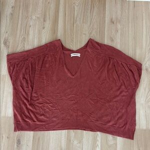 By Anthropologie Rust V-Neck Blouse